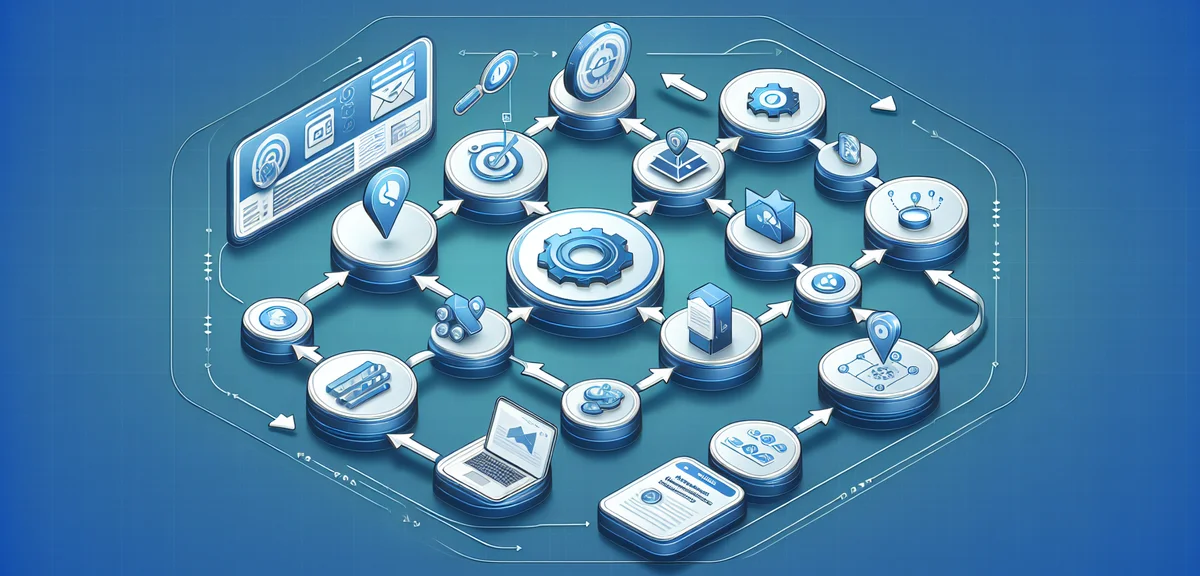 A timeline infographic showing the Google AdSense review process steps, clean digital illustration w