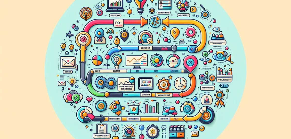 A timeline infographic showing blog milestones from start to monetization, colorful and clean design