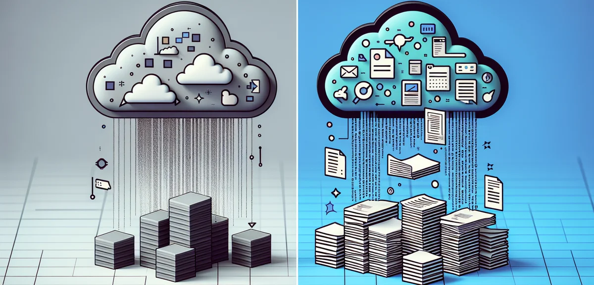 A side-by-side comparison illustration showing a basic ChatGPT prompt on the left producing generic