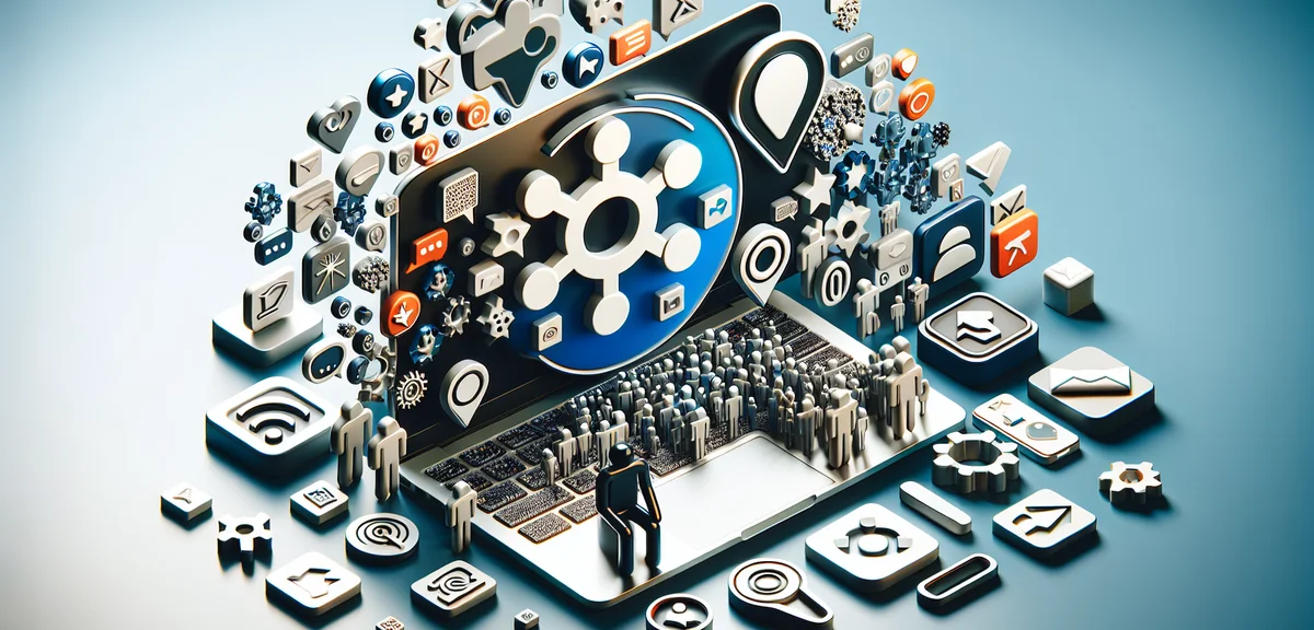 A comparison illustration of different crowdsourcing platforms logos on a laptop screen, a person ch