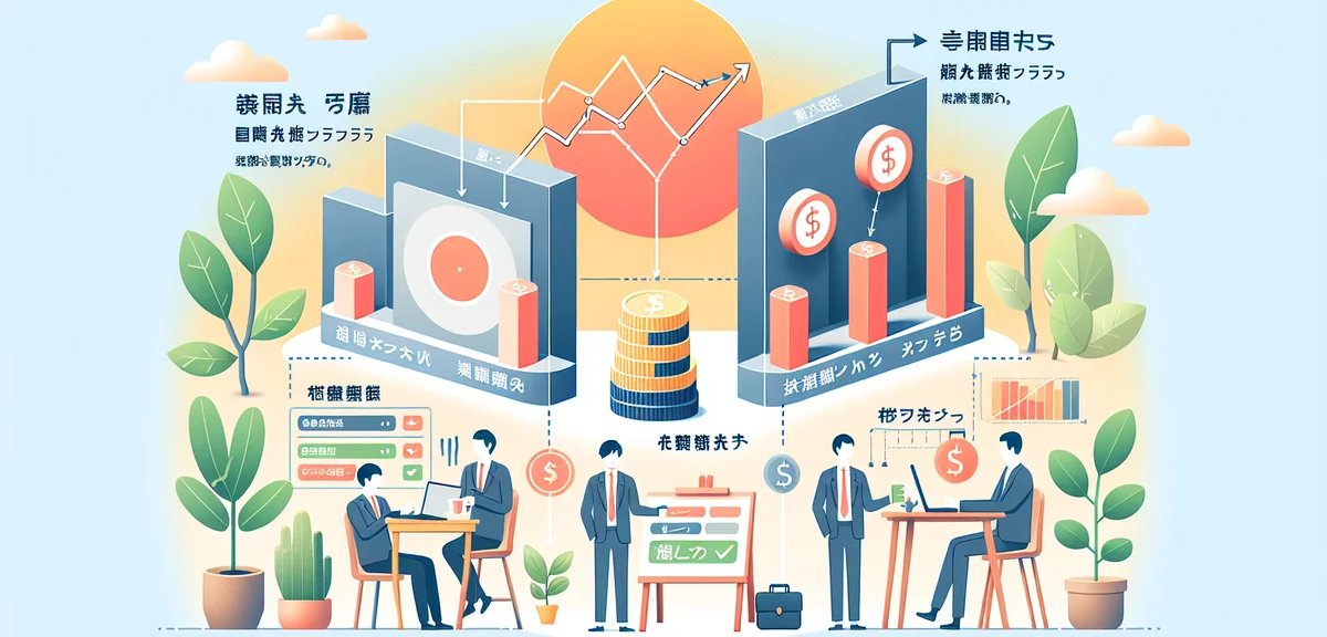 Comparison chart of different passive income methods, clean infographic design, Japanese text labels