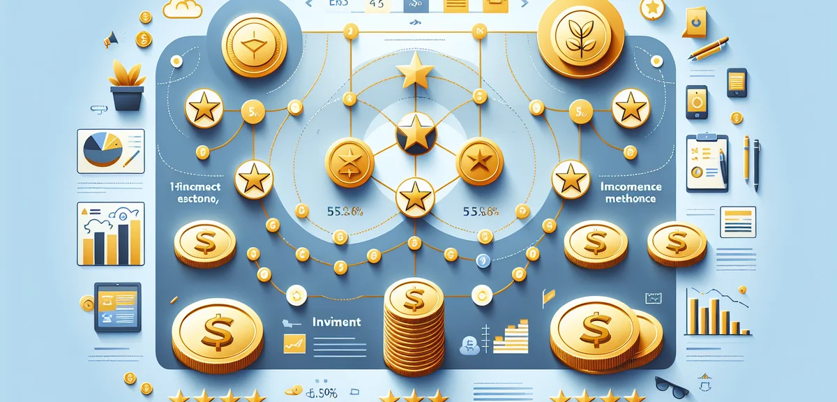 A comparison chart illustration showing different investment and income methods side by side, with s