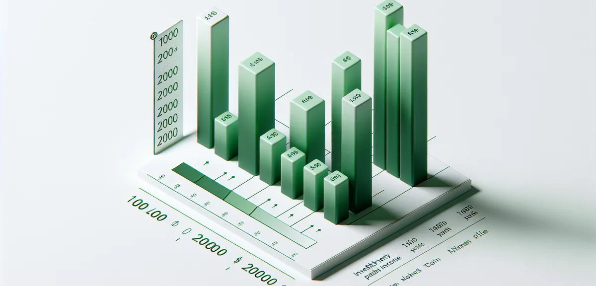 A bar chart illustration showing required investment amounts for different monthly passive income go