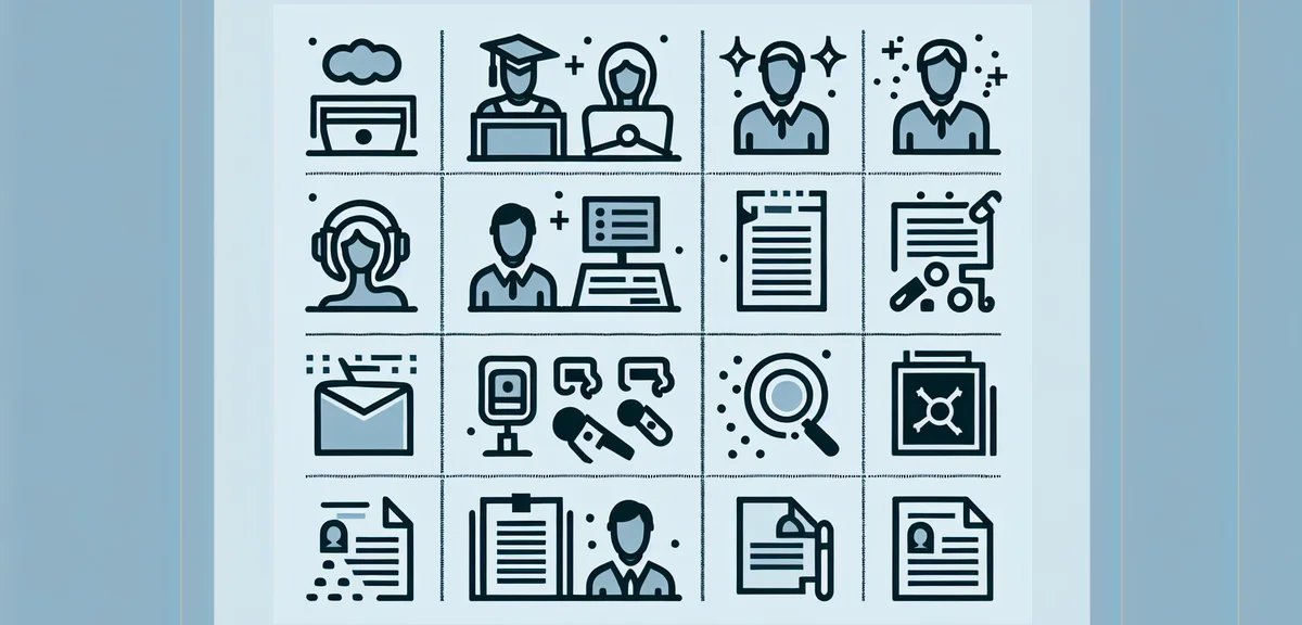 Various side job icons arranged in a grid, including transcription, proofreading, data entry, simple
