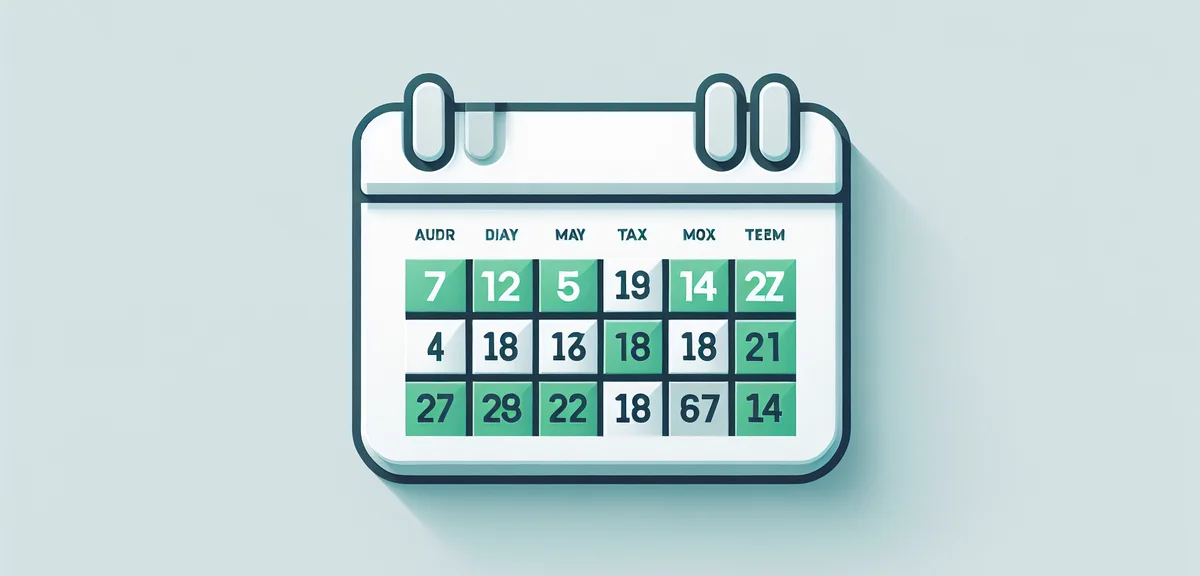 An illustration of a calendar showing tax deadlines throughout the year, with important dates highli