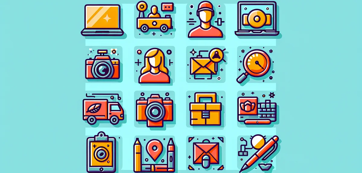 An infographic showing 10 different weekend side job icons arranged in a grid, including laptop, cam
