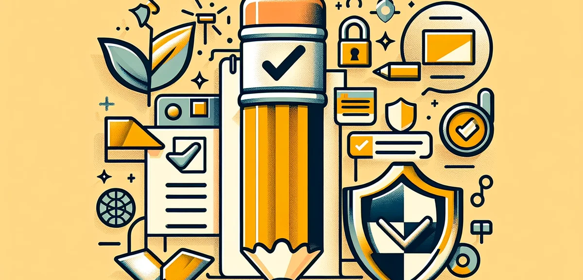 Checklist for AdSense approval, quality content icons, website compliance symbols, professional illu